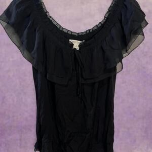 Black silk off the shoulder top